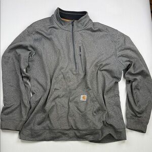 Carhartt Heather Gray Quarter-Zip Sweatshirt Size 2XL